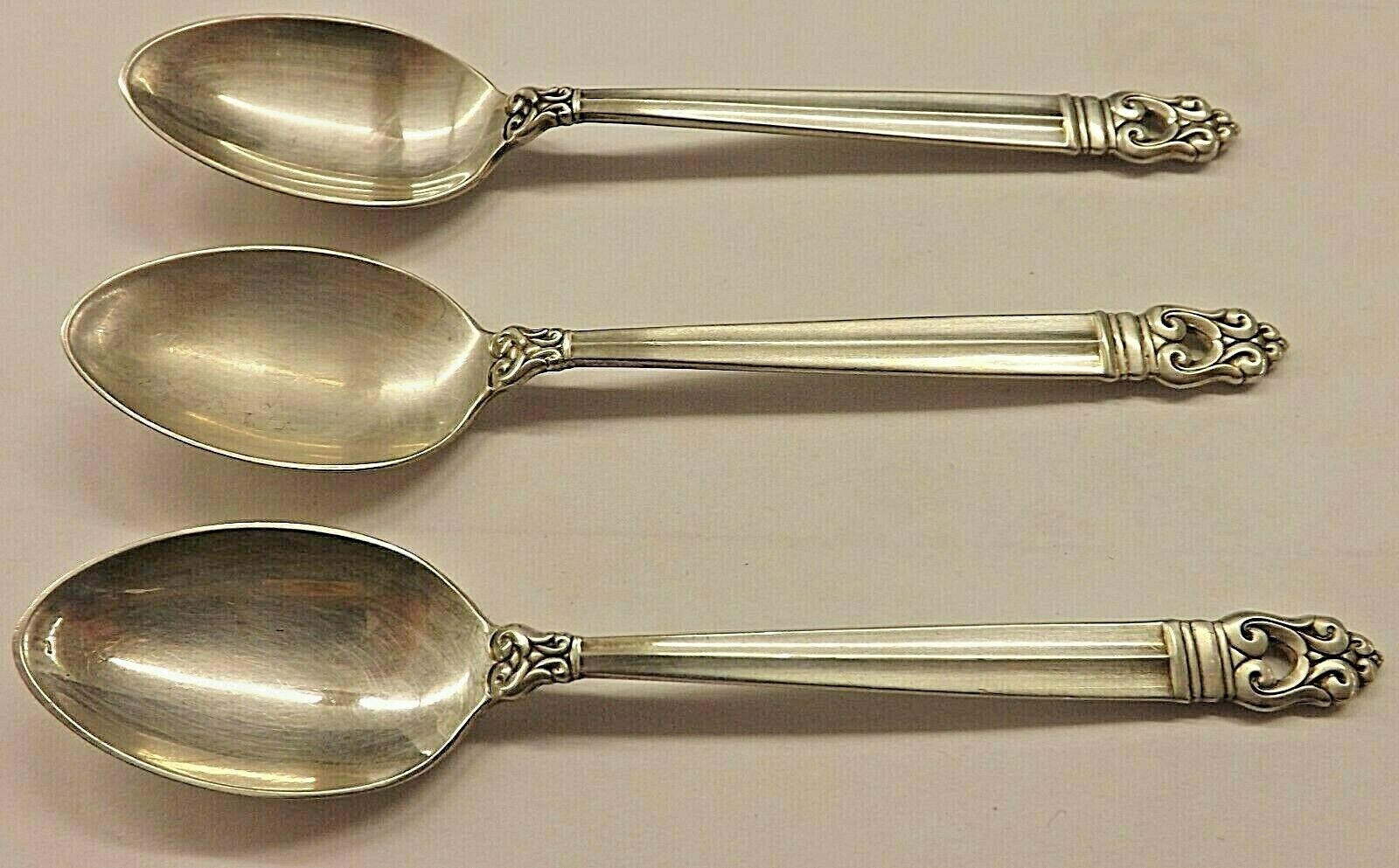 3 Vintage International Sterling Royal Danish Baby Spoons