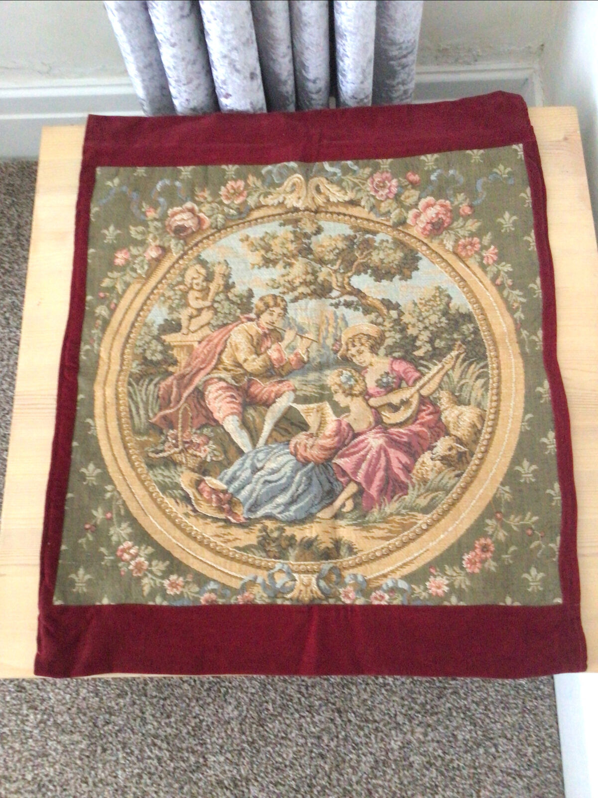 Vintage French Tapestry Wall Hanging/Cushion cover VGC