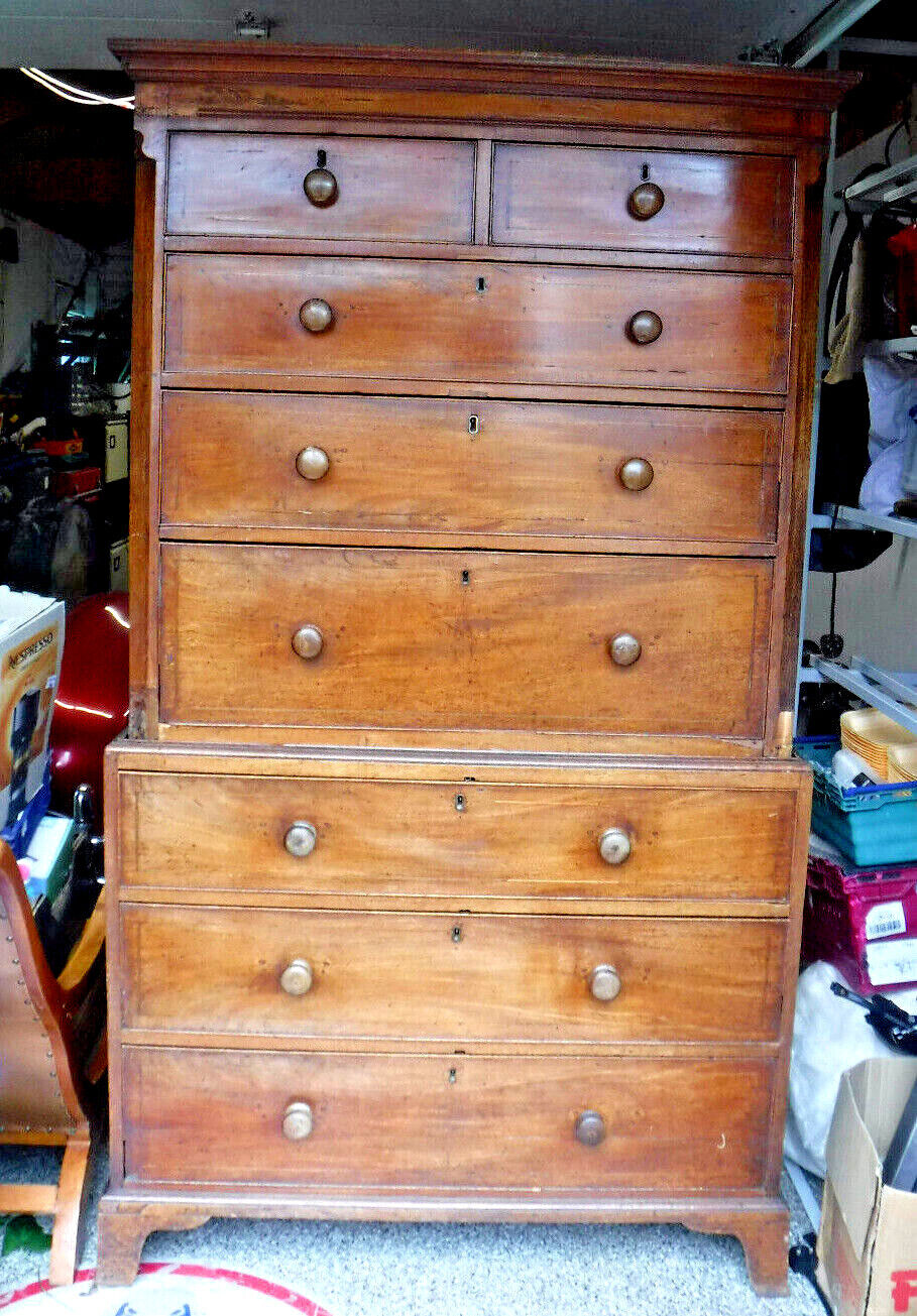 Antique Grand Chest of Drawers - Mahogany  Tallboy, Georgian, Assist Courier