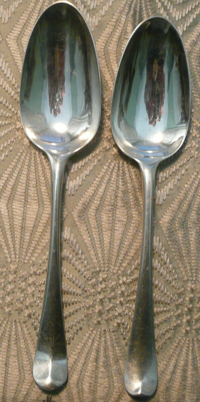 Two George II Solid Silver Rat Tail Spoons by William Turner London 1759