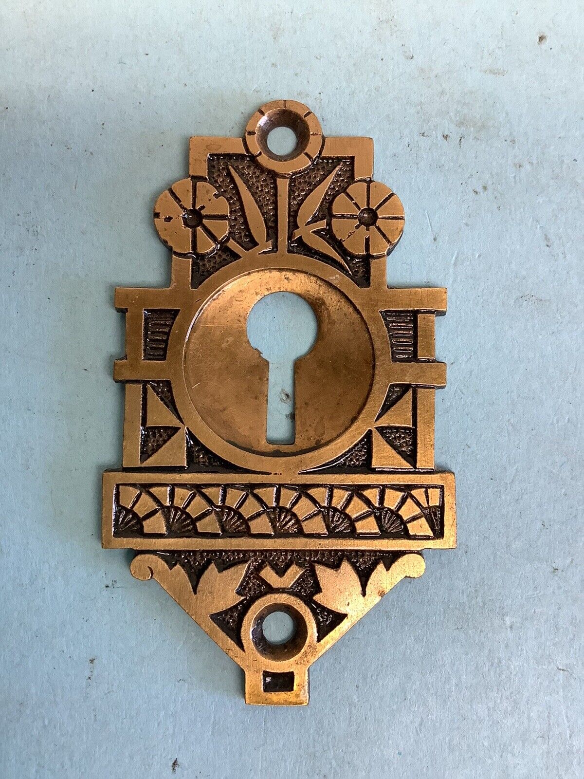 Aesthetic Movement Bronze Keyhole Escutcheon No. 94