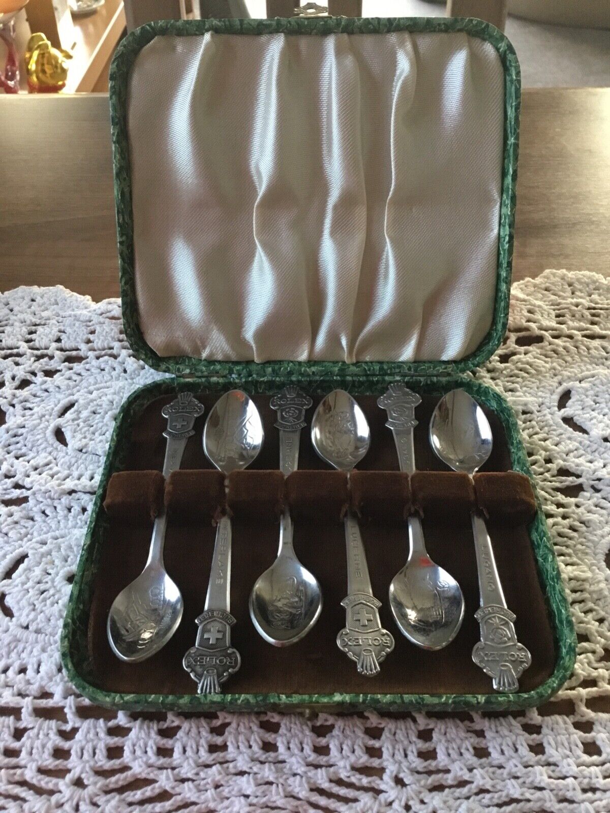 Rare Set of Six Rolex Spoons by Bucherer