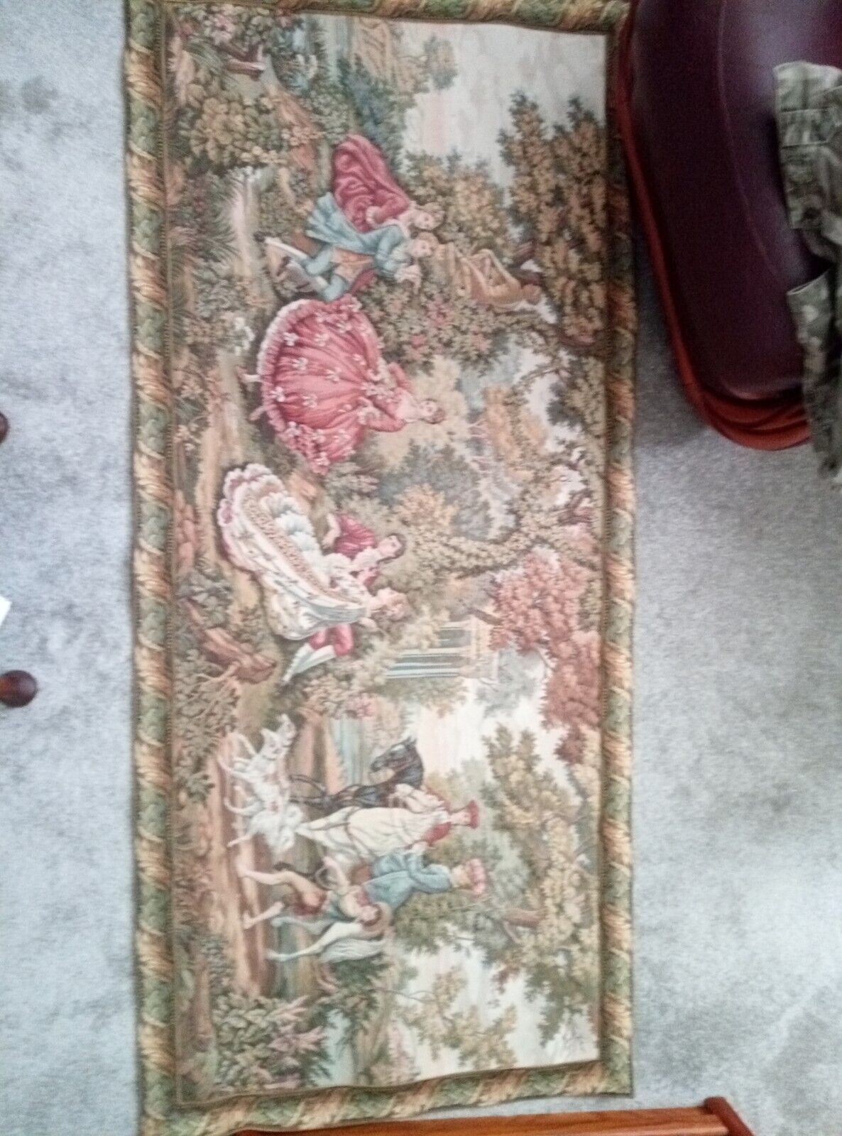 large antique tapestry wall hanging