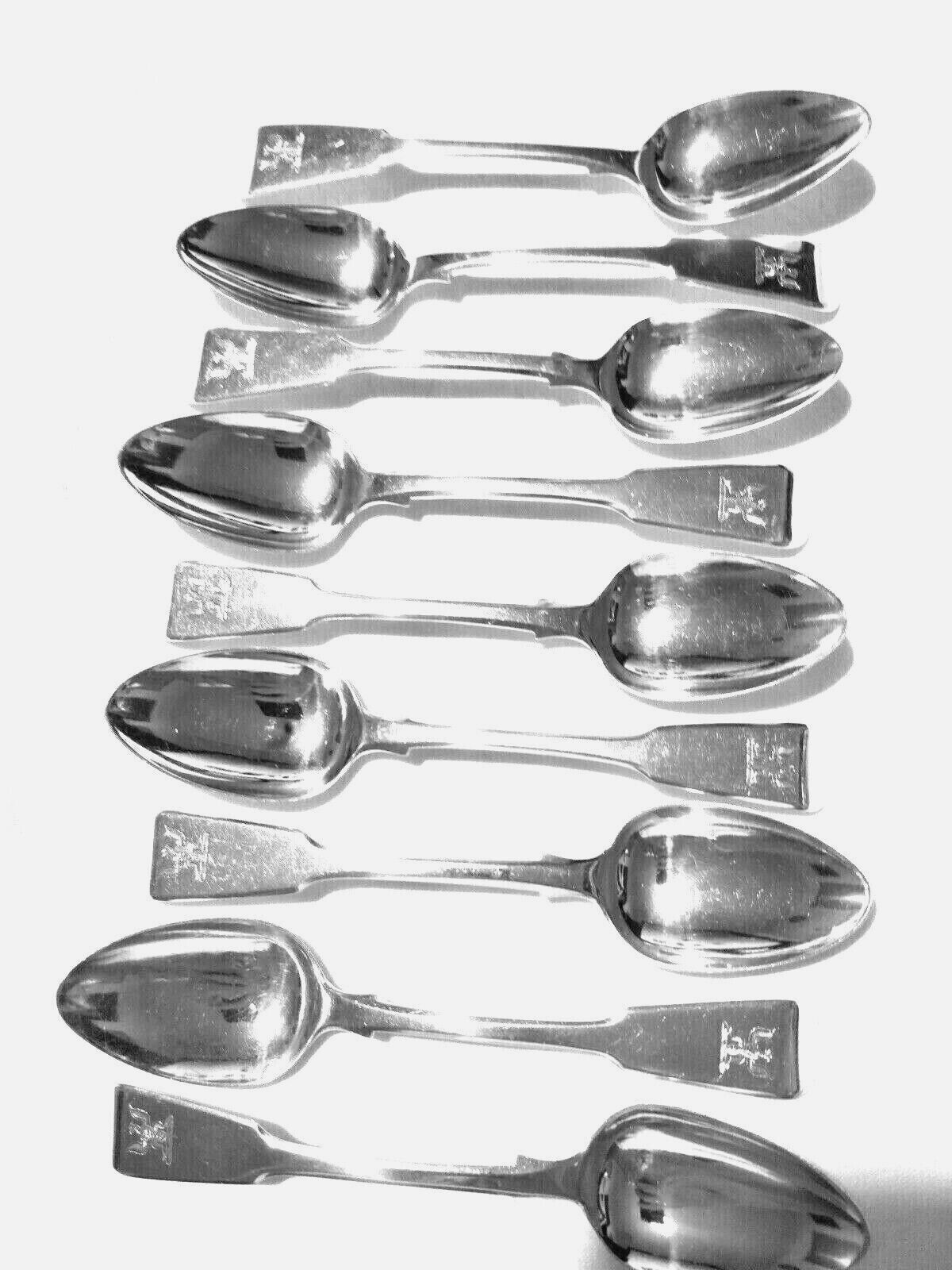 George IV Sterling Silver Nine Teaspoons 216grams Hallmark 1922 15cm long sntt