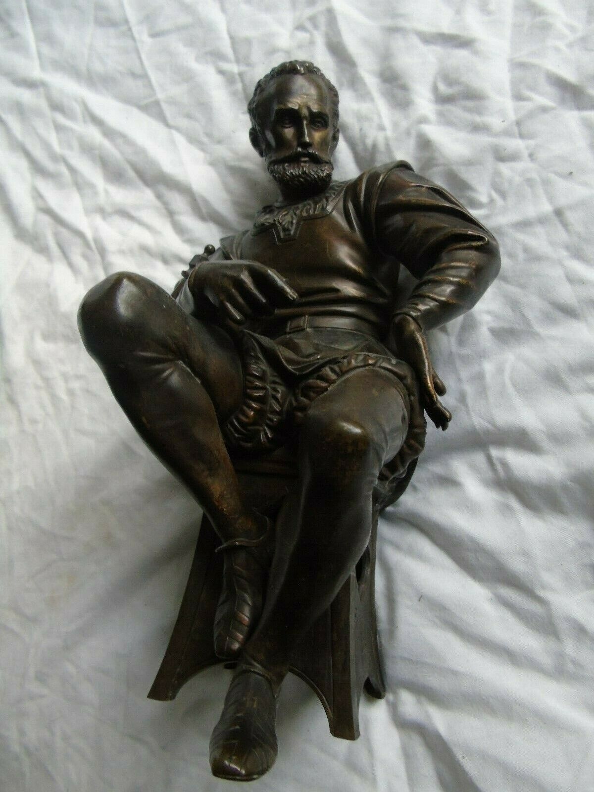 Henry IV Jean-Jules Salmson bronze medieval man knight antique late 19th century