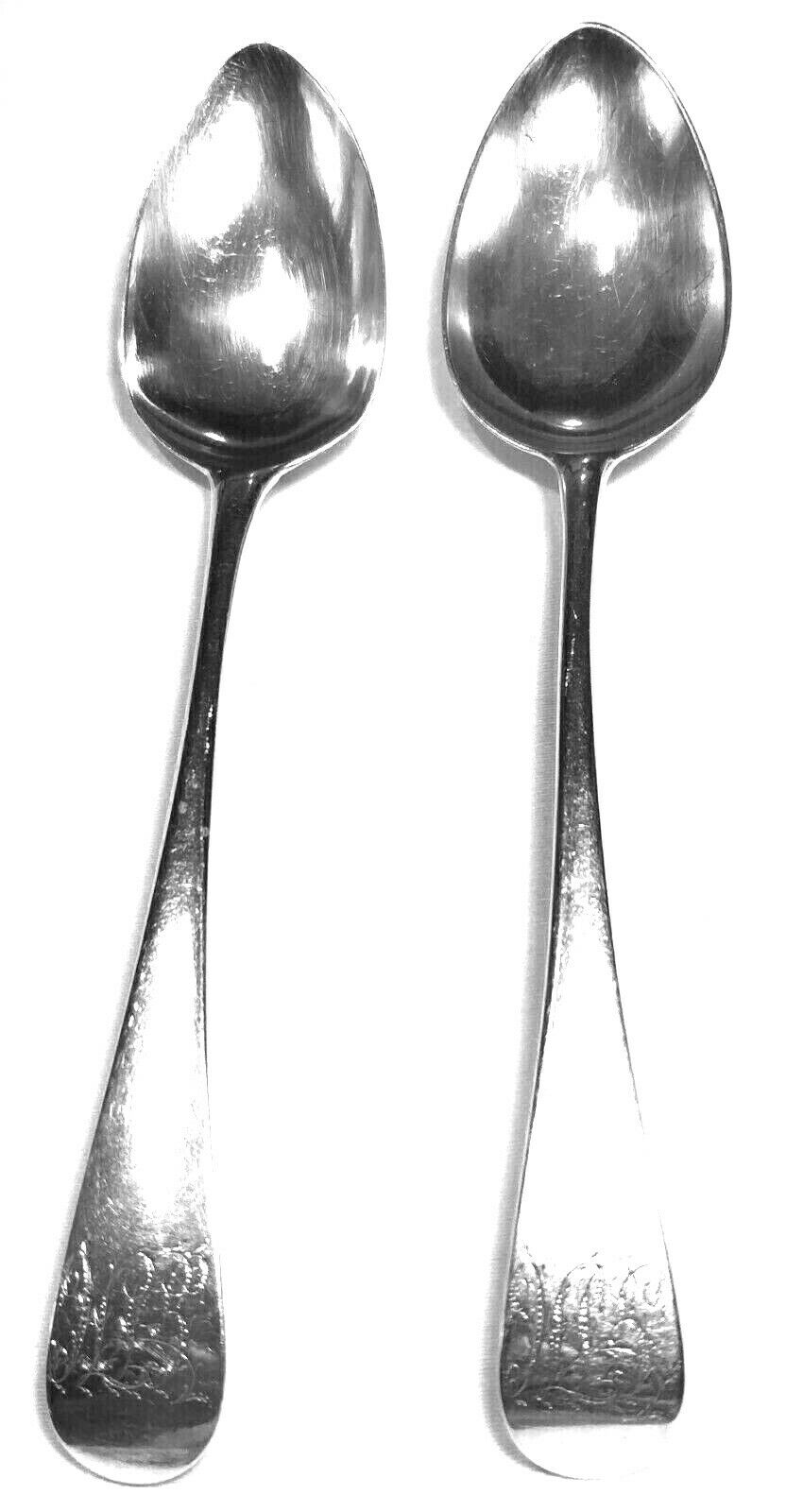 William IV Sterling Silver Pair of Table Spoons 129grams London Mark 1834/5 sspt