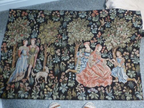 LARGE FRENCH TAPESTRY - TAPISSERIE D'HALLUIN - SCENES GALANTE