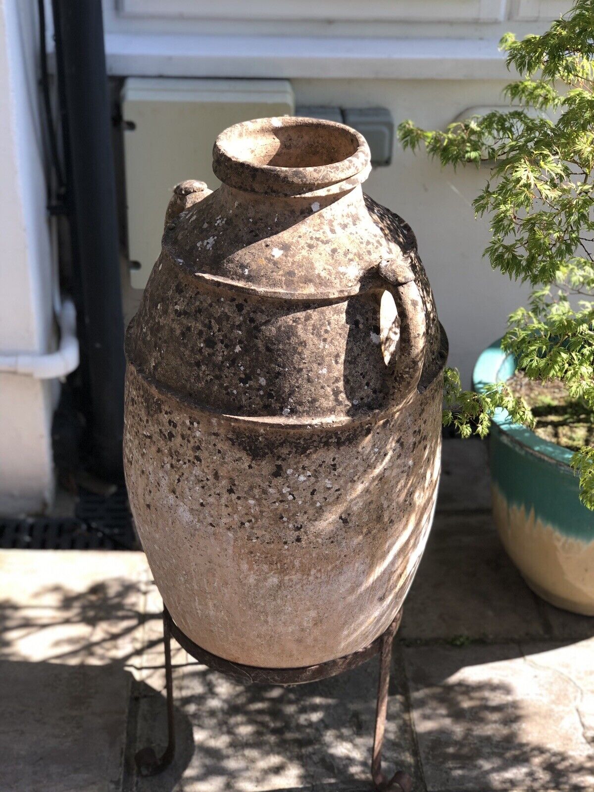 Large 19th Antique Terracotta  Olive Oil Jar Urn Garden Pot