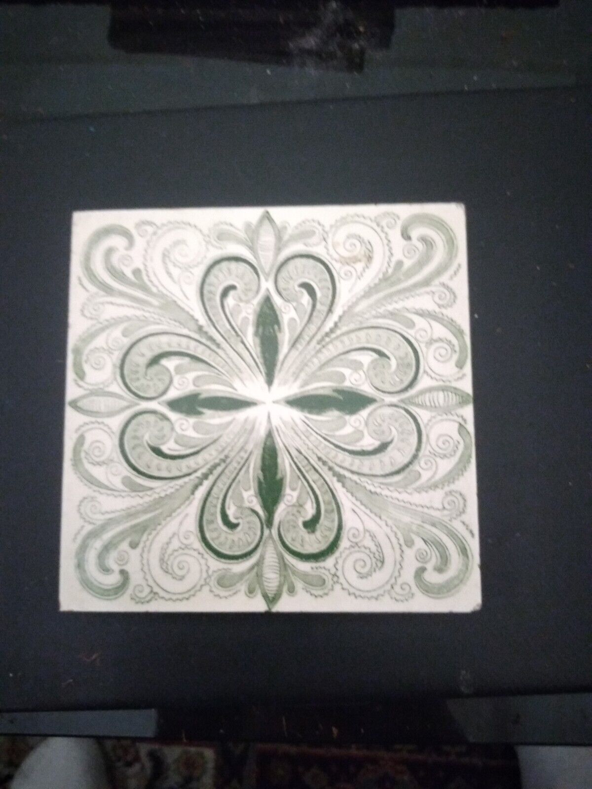 Antique Art Nouveau Transfer Print  Sherwin Cotton Tile Circa 1893