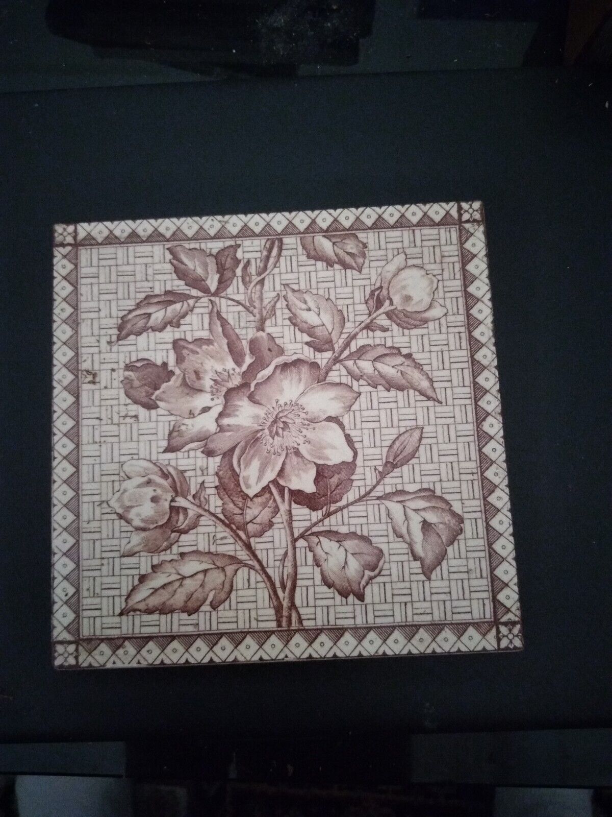 Antique Victorian Aesthetic  Design Tile Circa 1900's