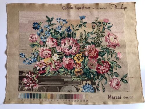 GOBELIN TAPESTRIES Penelope MARCEL Design FLOWERS Floral Embroidered TAPESTRY