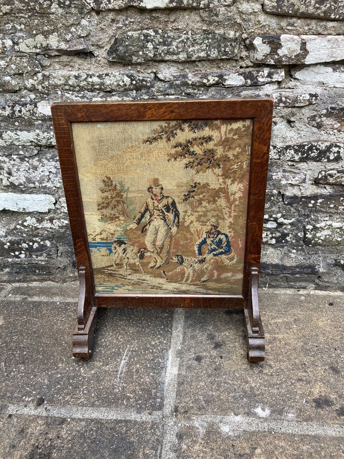 Antique Smart Victorian/Edwardian FIRE SCREEN With Tapestry Inlay