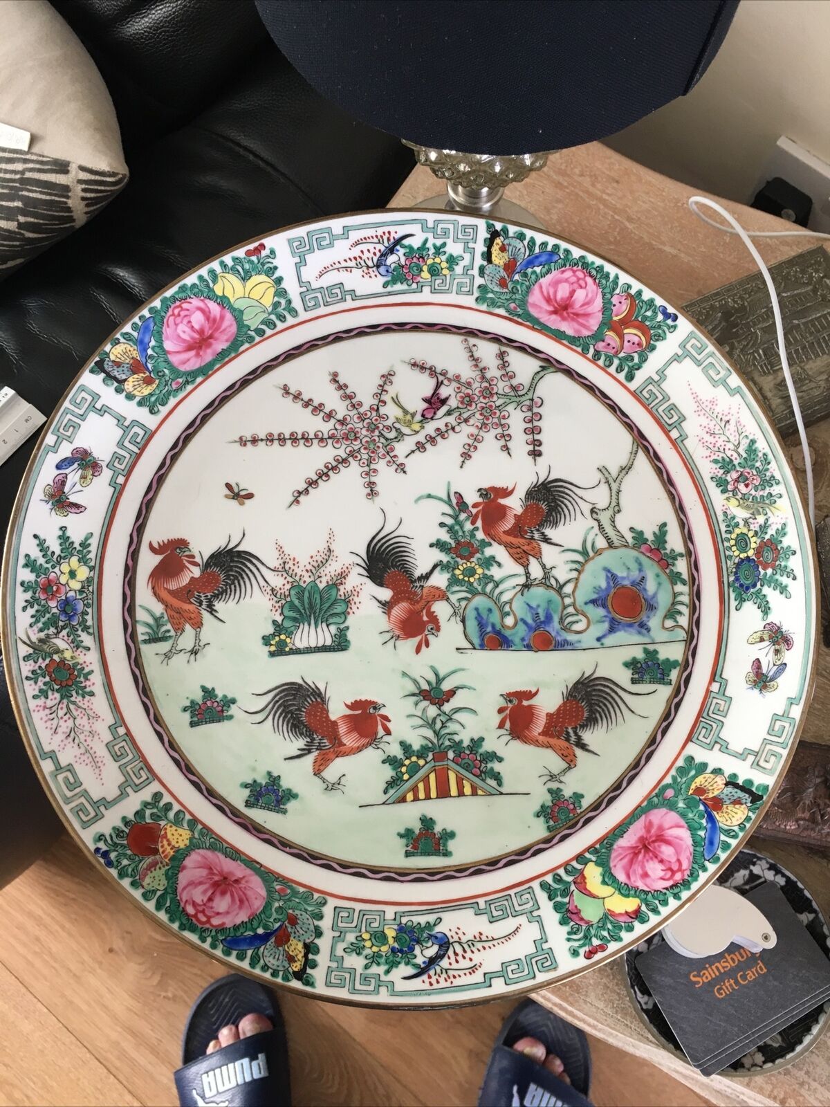 Chinese Vintage Porcelain Charger  4 Character Marks
