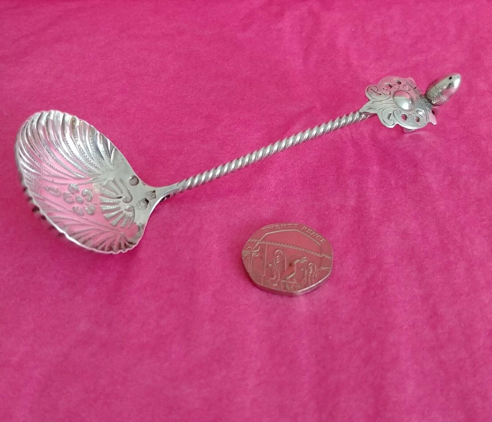 Antique Dutch Silver Monkey Caddy Spoon - C J Bruinings 1886