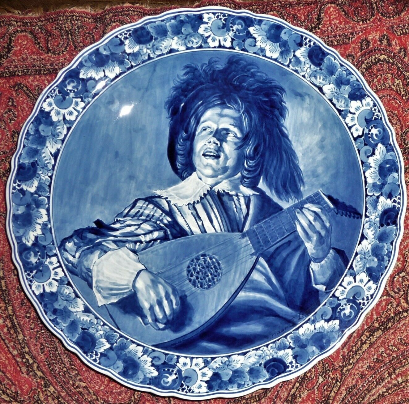 Beautiful Delft Blue Wall Charger /Plate Porceleyne Fles Holland. J.leyster