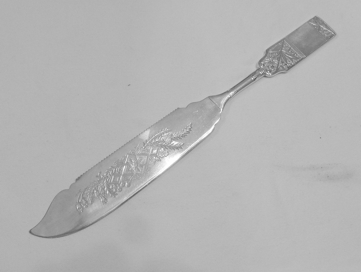 1880 Pairpoint CROYDEN 1883 Aesthetic cake knife decorated blade multi motif