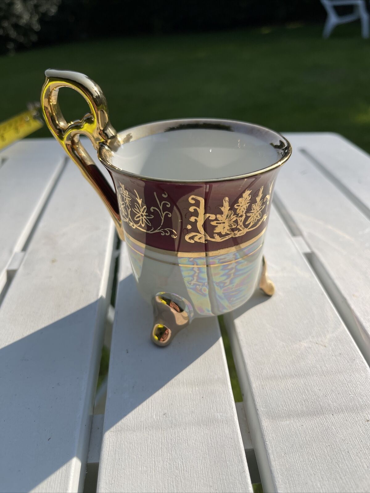 Vintage Lustre Cup Empress China Japan Red White Gold