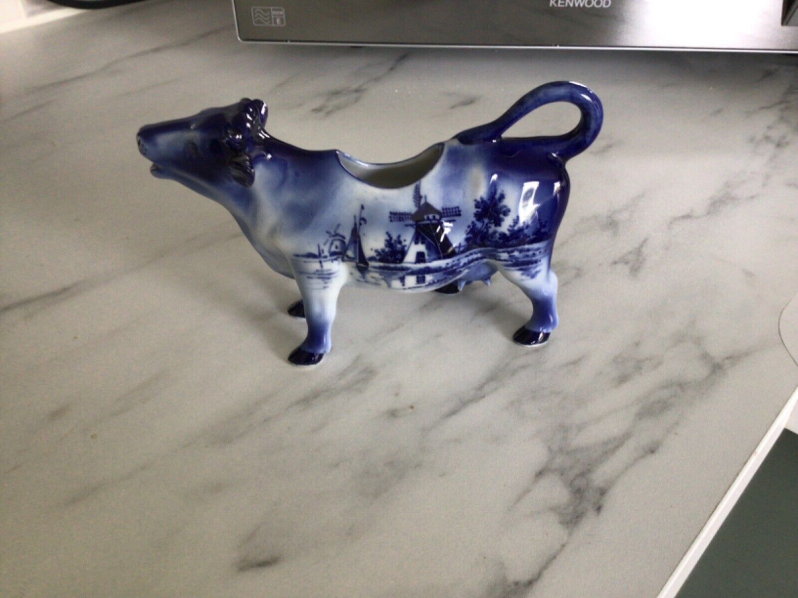 Beautiful Rare Blue Delft Porcelain Cow