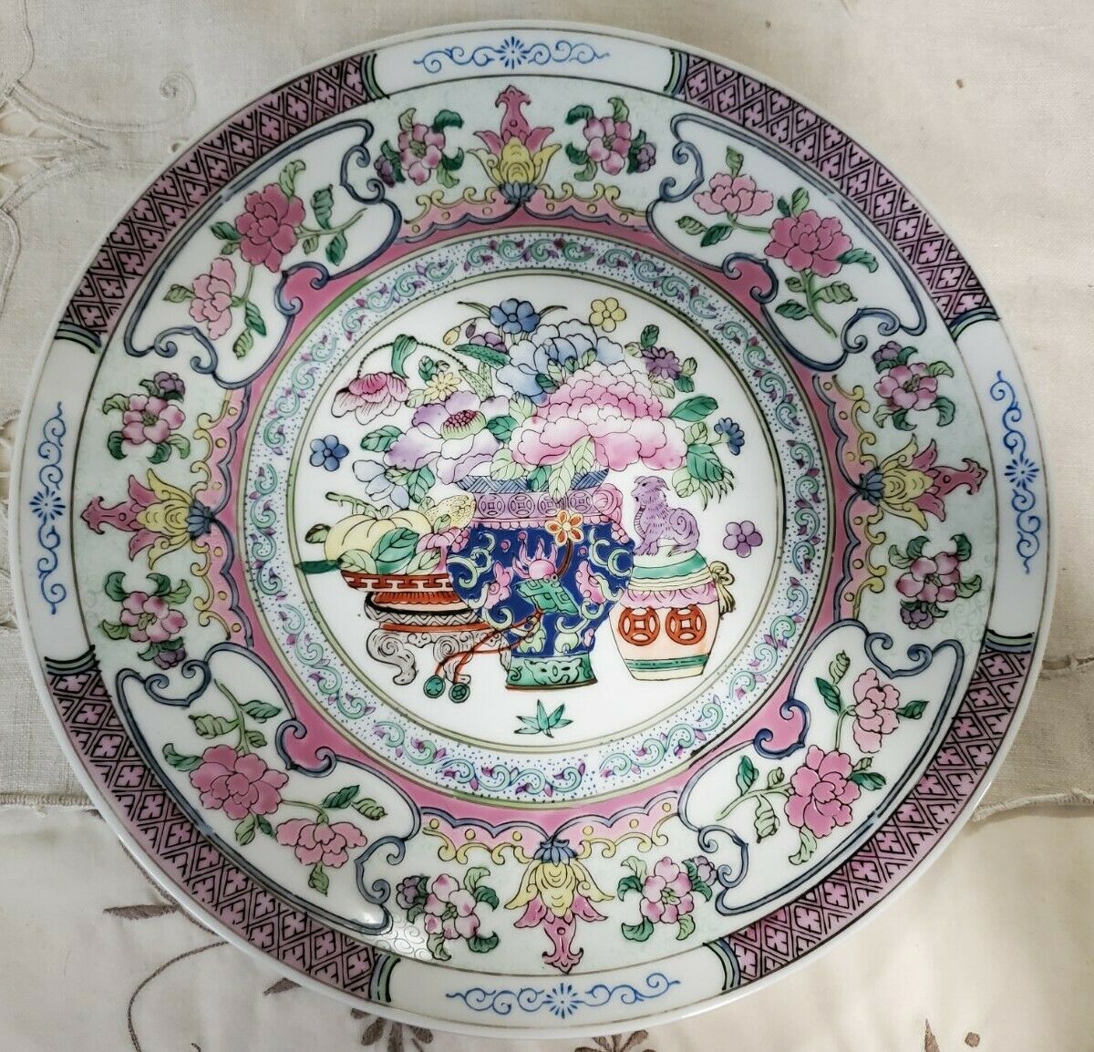 Antique Valuations: Vintage Chinese Famille Rose Porcelain Charger Plate
