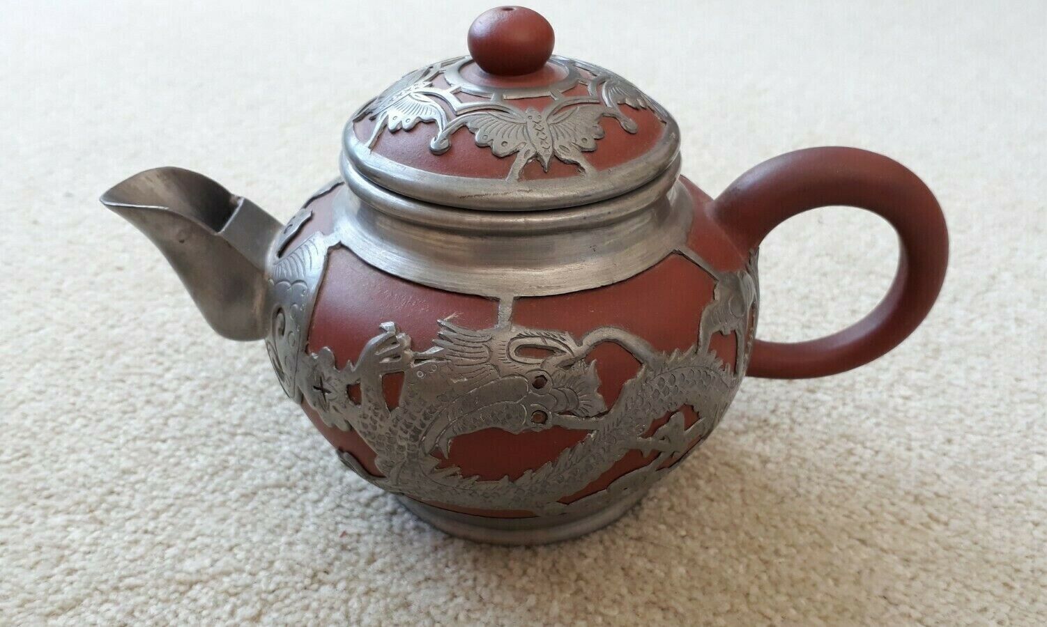 Antique Valuations: Chefoo Teapot Terracotta and Pewter Chinese