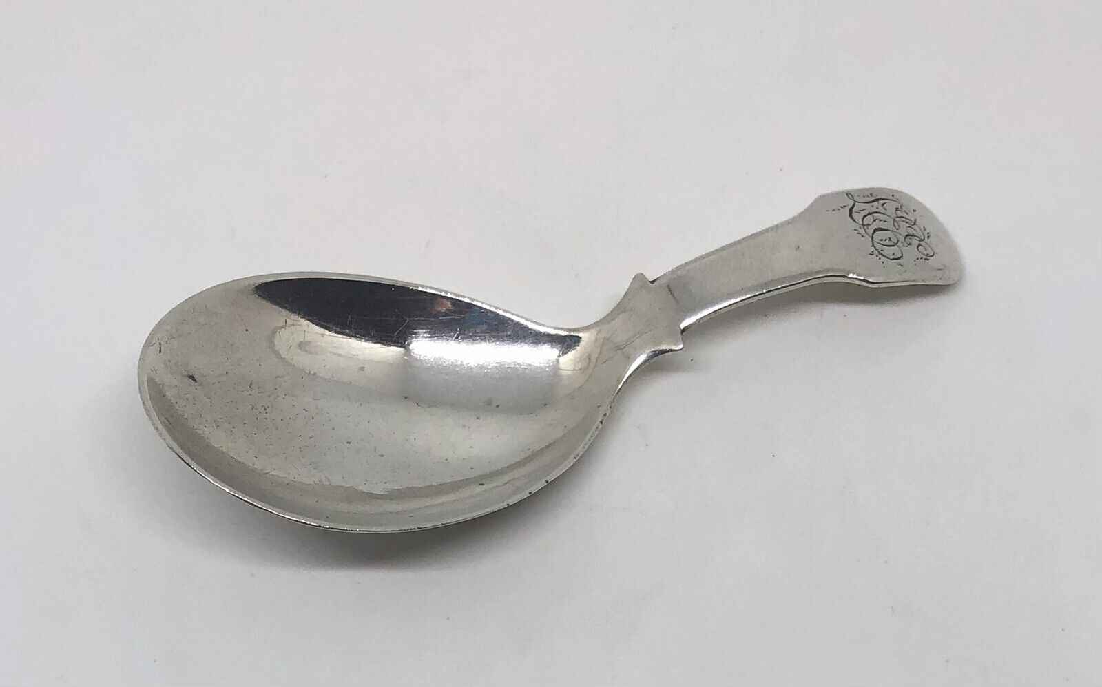 Antique Valuations: Rare Solid Silver George III Caddy Spoon London 1813 Elizabeth Morley