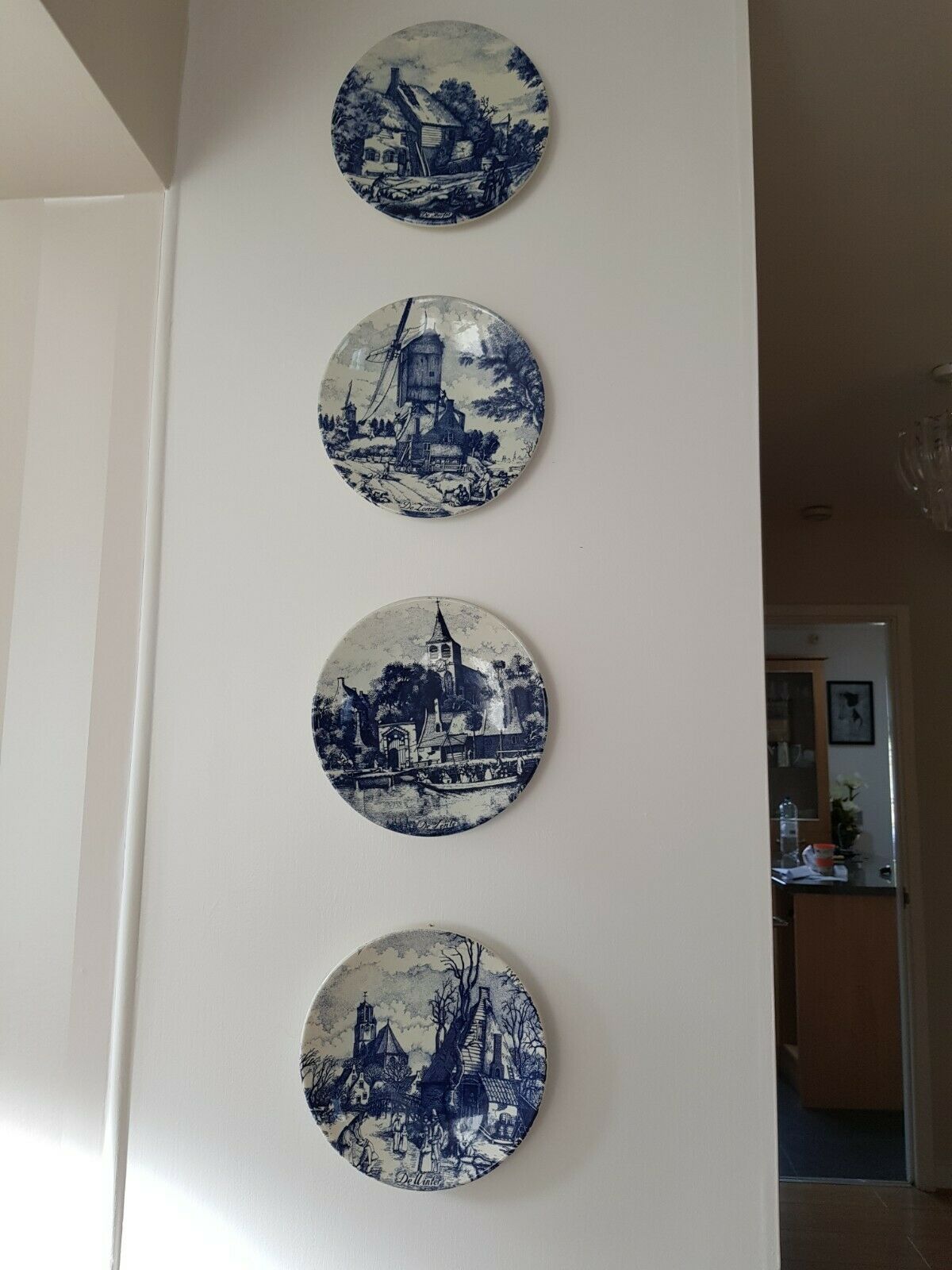 Antique Valuations: Delft vintage wall plates depicting 4 seasons. Delft pottery. Made in Holland