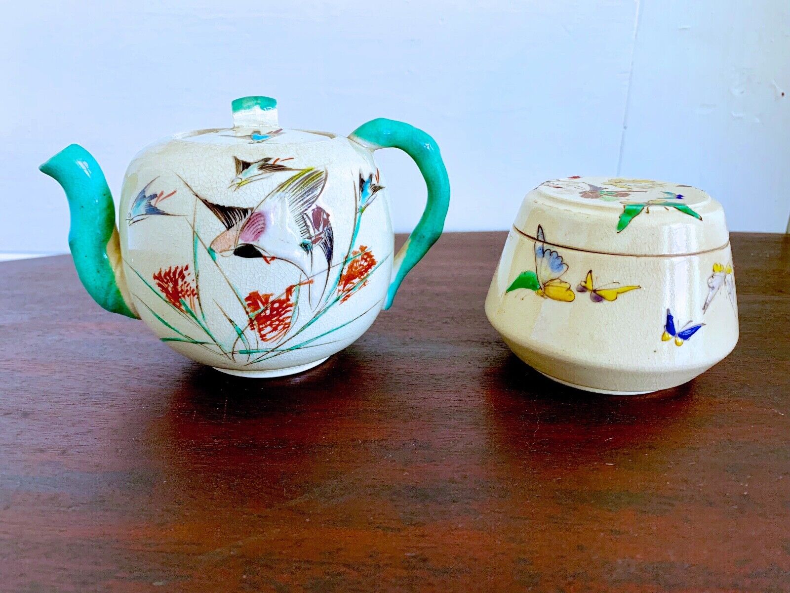 Antique Valuations: Japanese Rare KINKOZAN 錦光山 TEAPOT and sugar bowl Meiji Period Signed