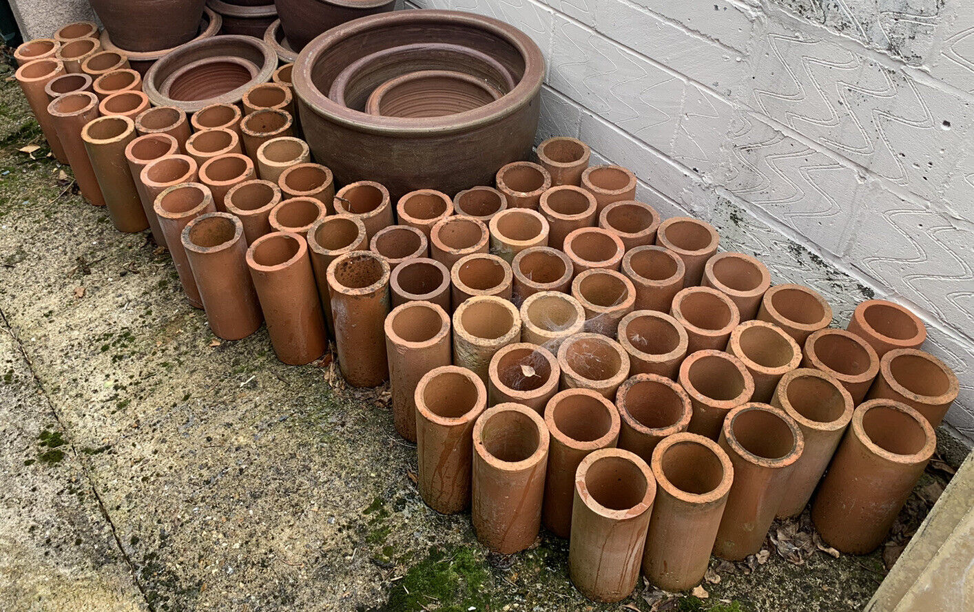 Antique Valuations: Vintage Terracotta Drainage Pipe Clay Pipe Garden Planter Fish Cave Bug Hotel 71