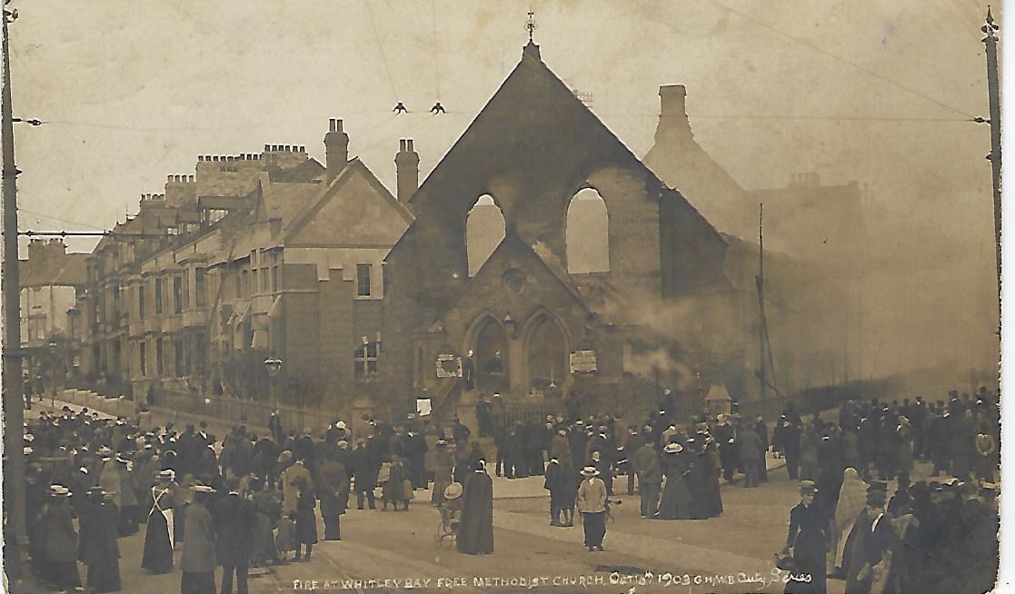 Whitley Bay RP Methodist Church Fire - one-day dated event card