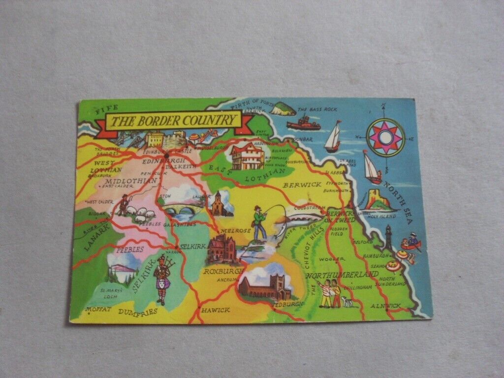 House Clearance - POSTCARD -   MAP - BORDER COUNTRY - SCOTLAND - BERWICK - WOOLER - COLDSTREAM -