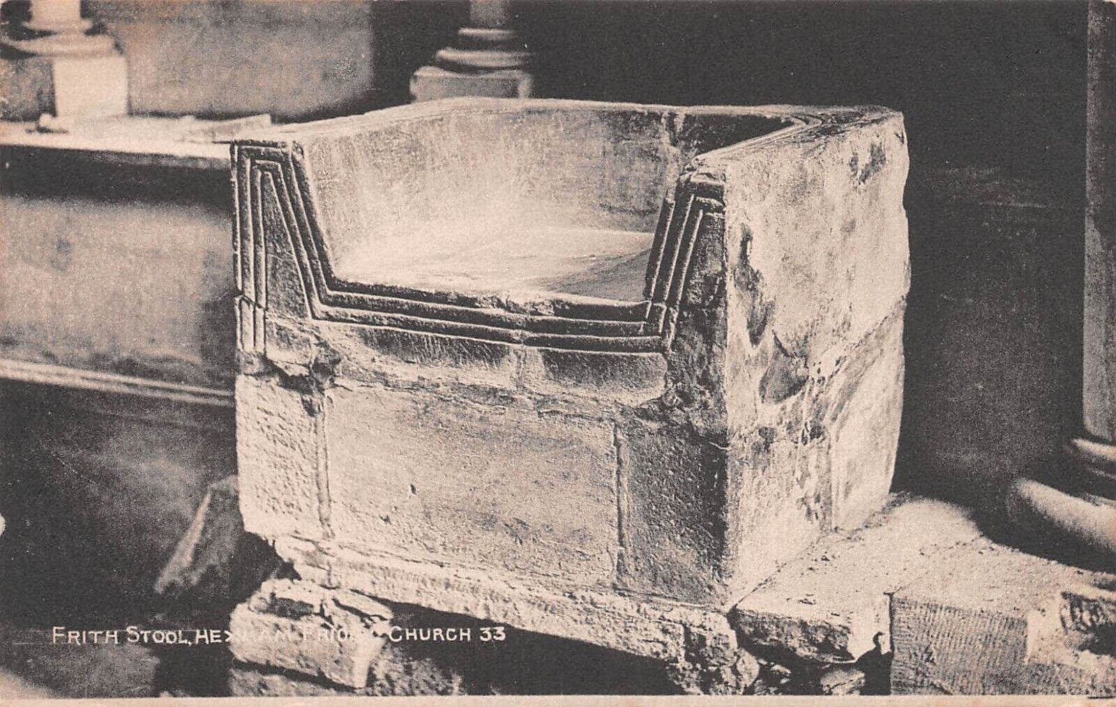 HEXHAM - FRITH STOOL - PRIORY CHURCH ~ AN OLD POSTCARD #2231287