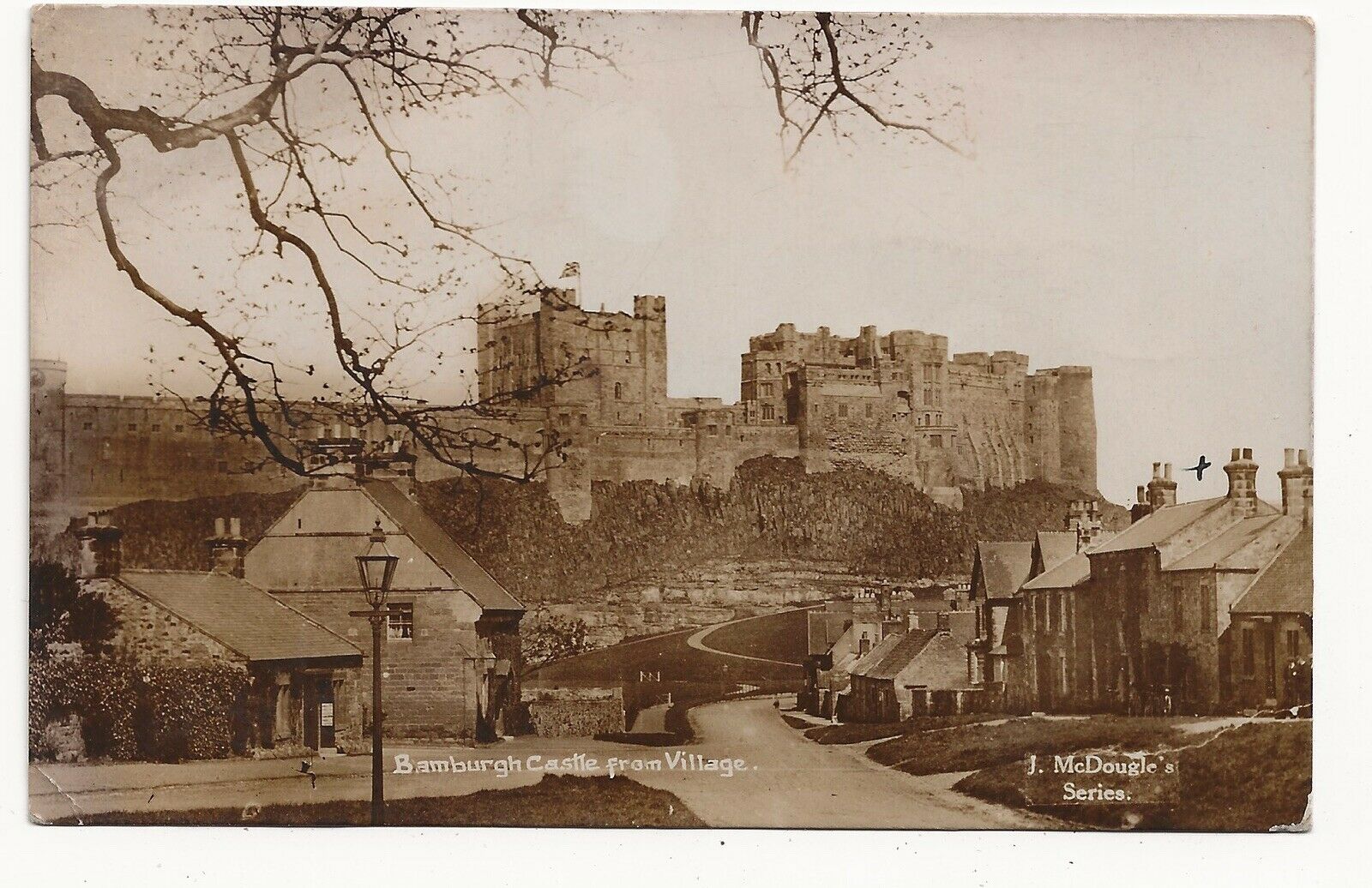 1916 Real Photo Service Bamburgh Castle Village - J Mcdougle Series