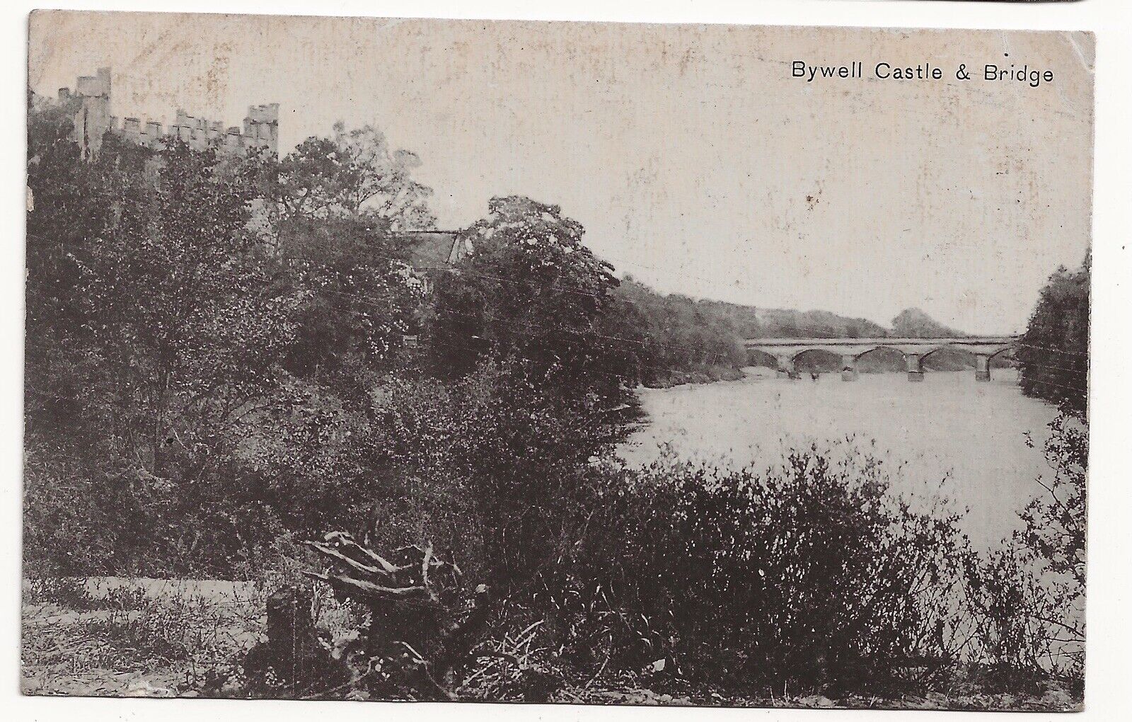 1906 Service Bywell Castle & Bridge Corbridge Northumberland