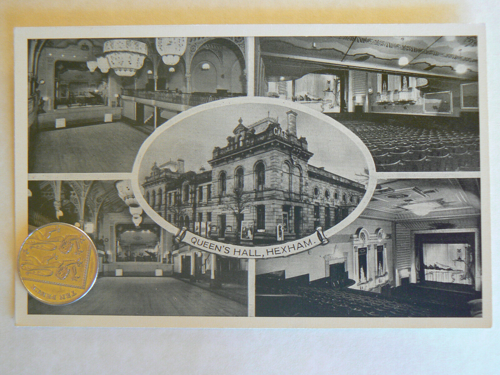 Vintage photographic service - Queens Hall multi view with cinema - Hexham  