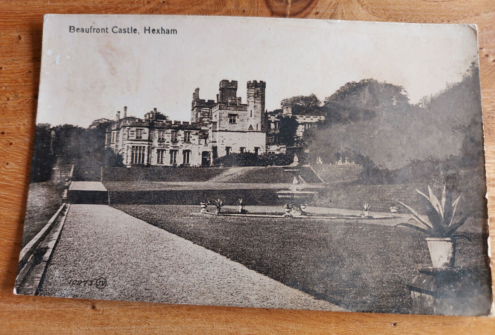 Vintage Beaufront Castle Hexham Post Card Stamped and Post Marked  RARE