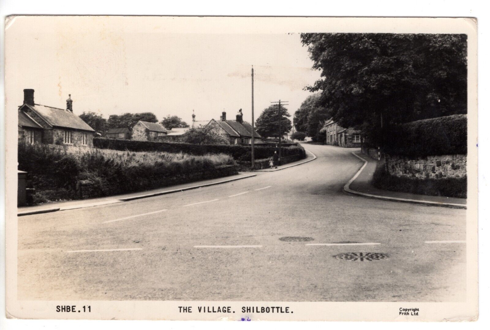 1955 RPPC Shilbottle Village near Alnwick, Northumberland.