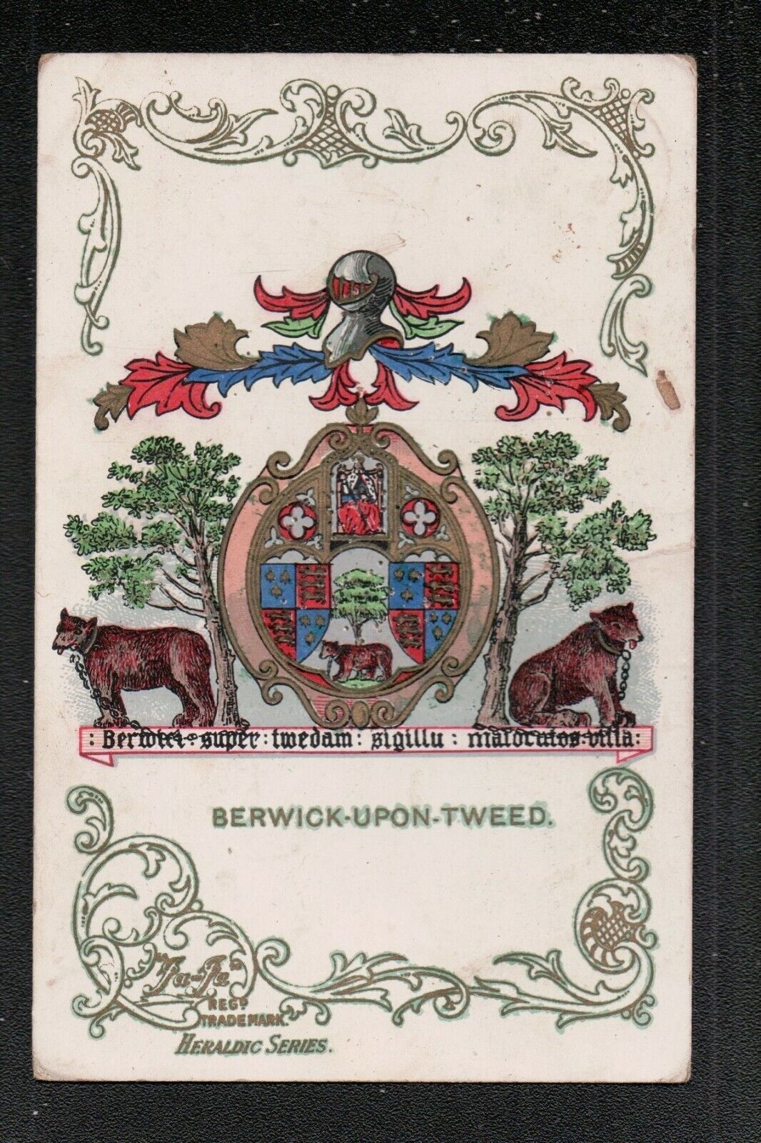 Berwick Upon Tweed 1905 Heraldic Service Northumberland PIN HOLES  SPACE FILLER