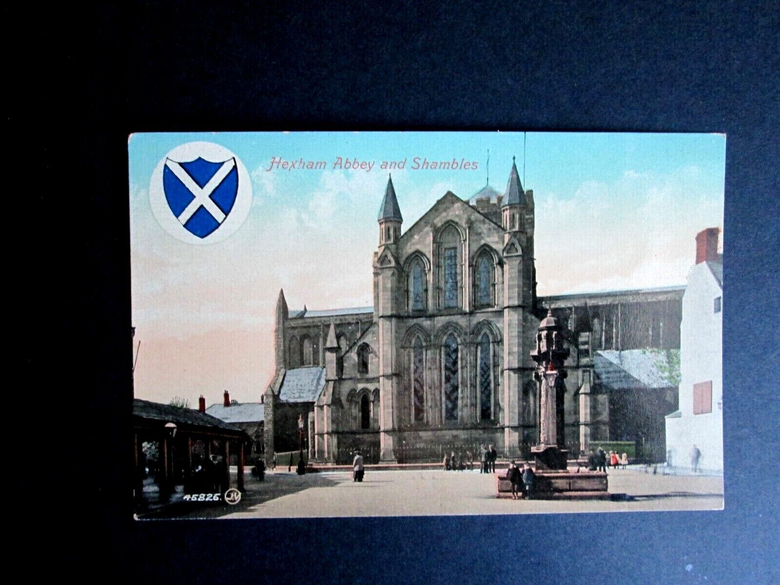 HEXHAM ABBEY AND THE SHAMBLES, NORTHUMBERLAND  -  A VINTAGE CARD