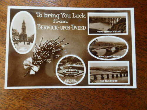 House Clearance - Berwick upon Tweed – Multiview Good Luck BW RP unposted Valentine’s pc (3647)