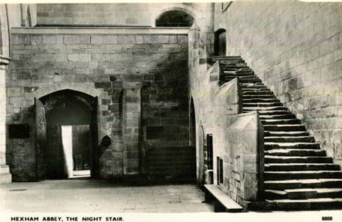 1950s service the night stairs Hexham Abbey Northumberland