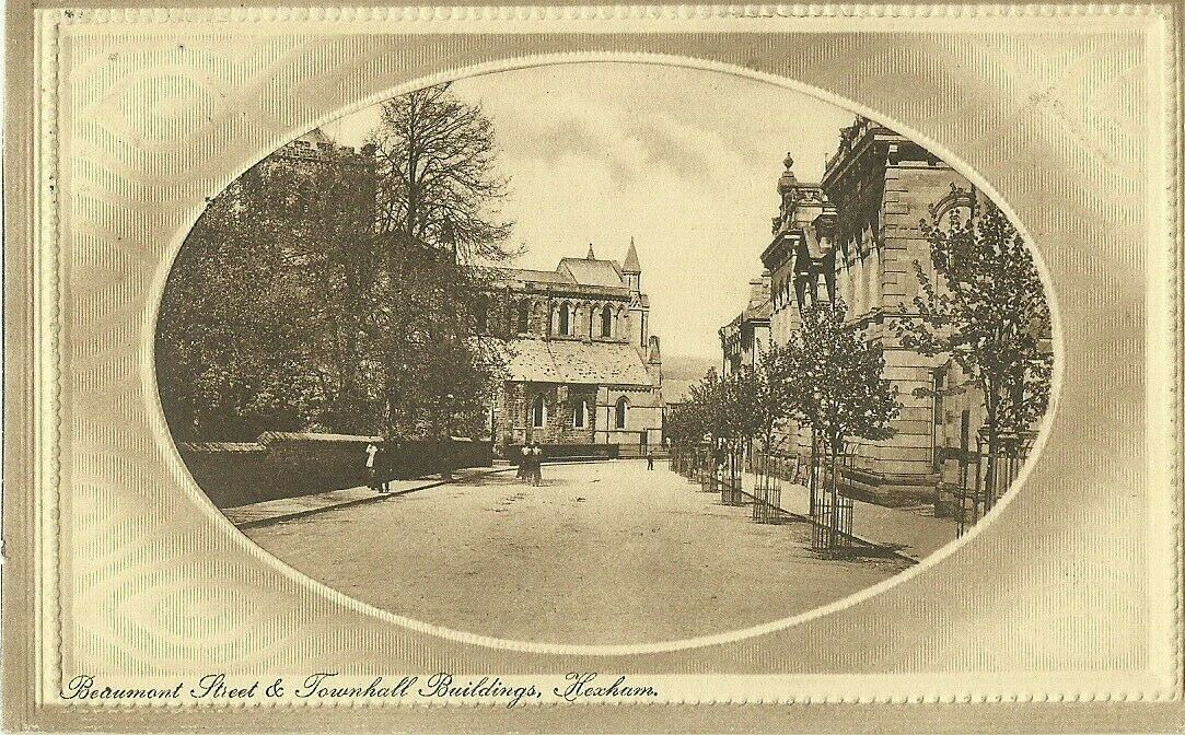 House Clearance - HEXHAM BEAUMONT STREET & TOWNHALL BUILDINGS 1915 T&G ALLAN HEXHAM INSERT P'CARD