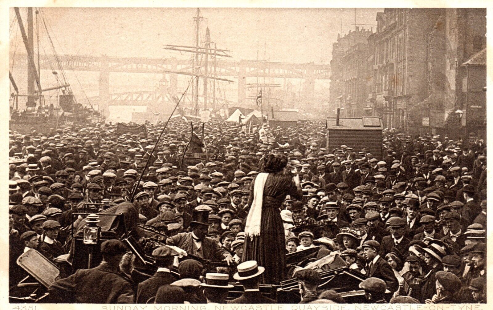House Clearance - Newcastle-upon-Tyne: Suffragette addressing a large crowd on Quayside, 1914