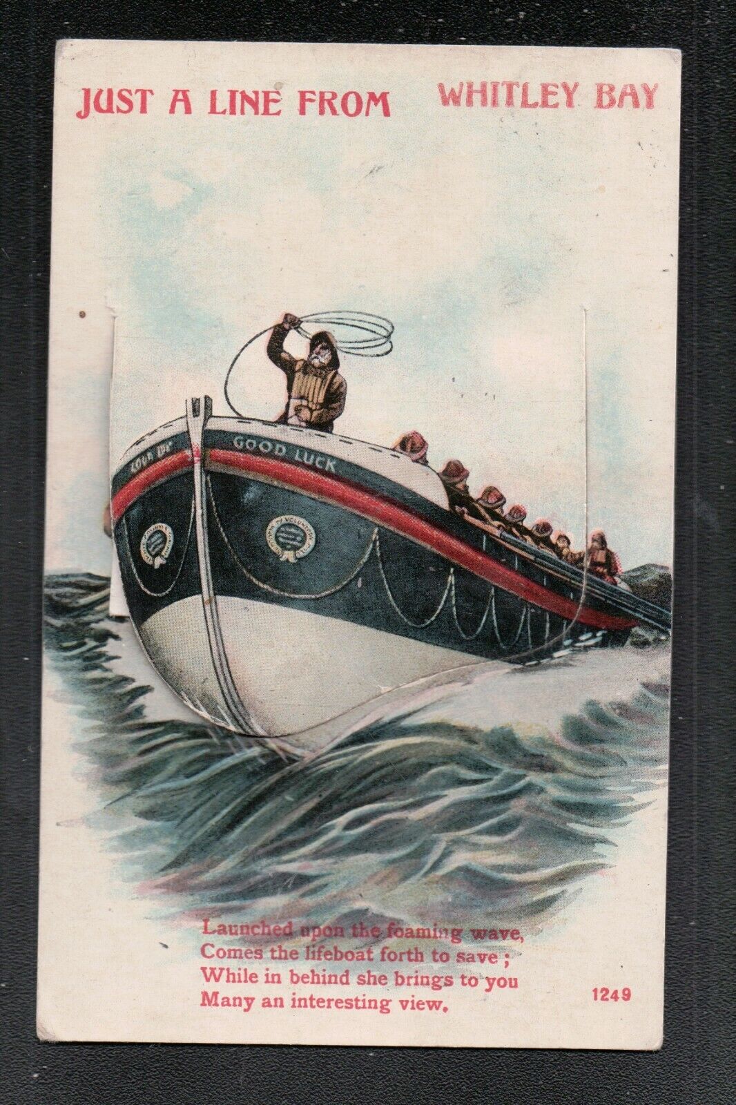 House Clearance - Just a Line from WHITLEY BAY 1920's ? Mailing Novelty Service ~ LIFEBOAT