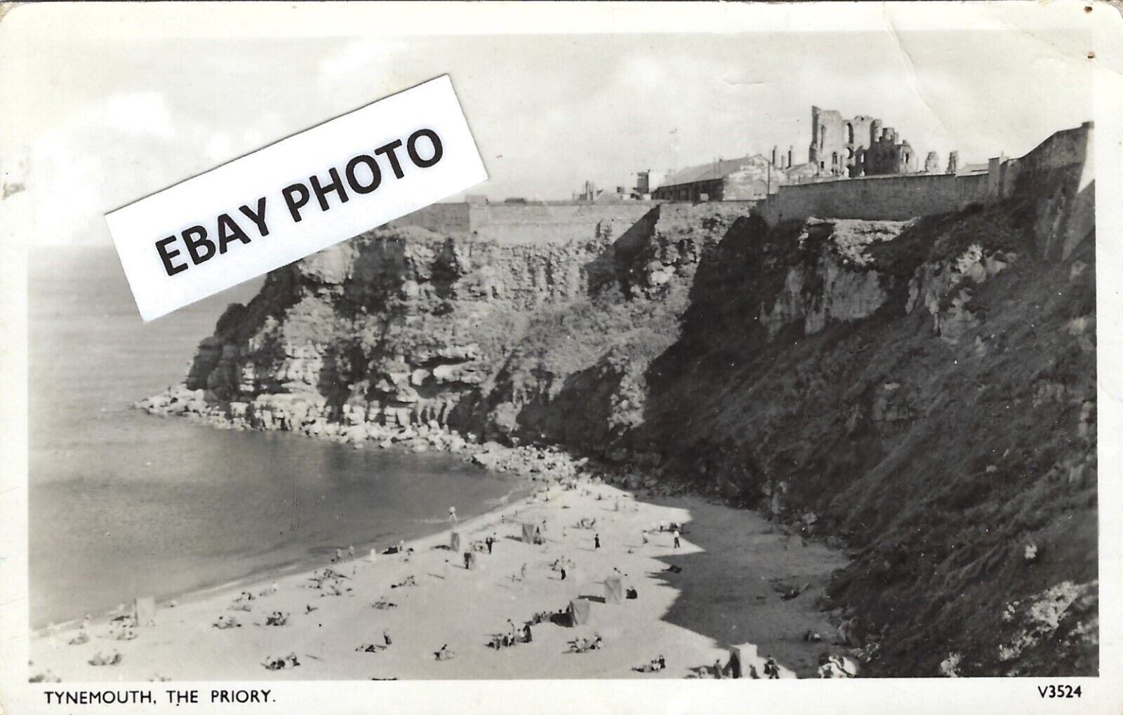 House Clearance - TYNEMOUTH THE PRIORY PHOTOCHROM POSTCARD c1950