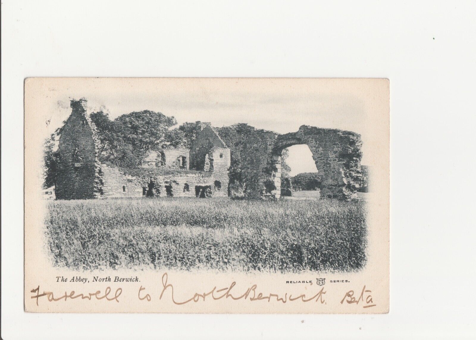 House Clearance - POSTCARD NORTH BERWICK ABBEY IN 1902