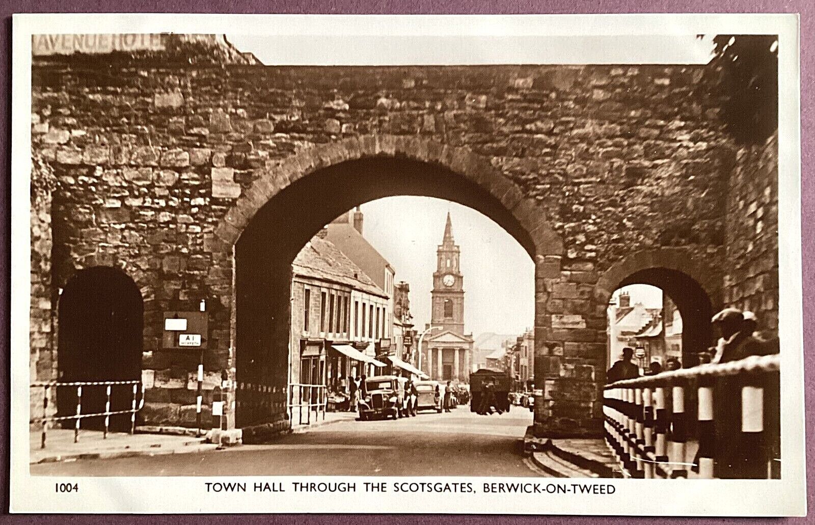 House Clearance - REAL PHOTO POSTCARD - TOWN HALL THROUGH THE SCOTSGATES, BERWICK-ON-TWEED