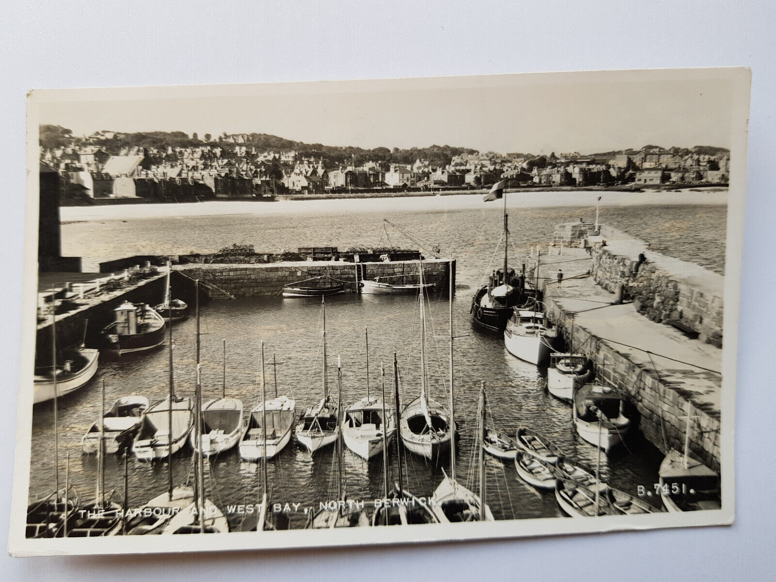 House Clearance - Vintage Service - West Bay Harbour North Berwick 1955 Real Photo RPPC B&W