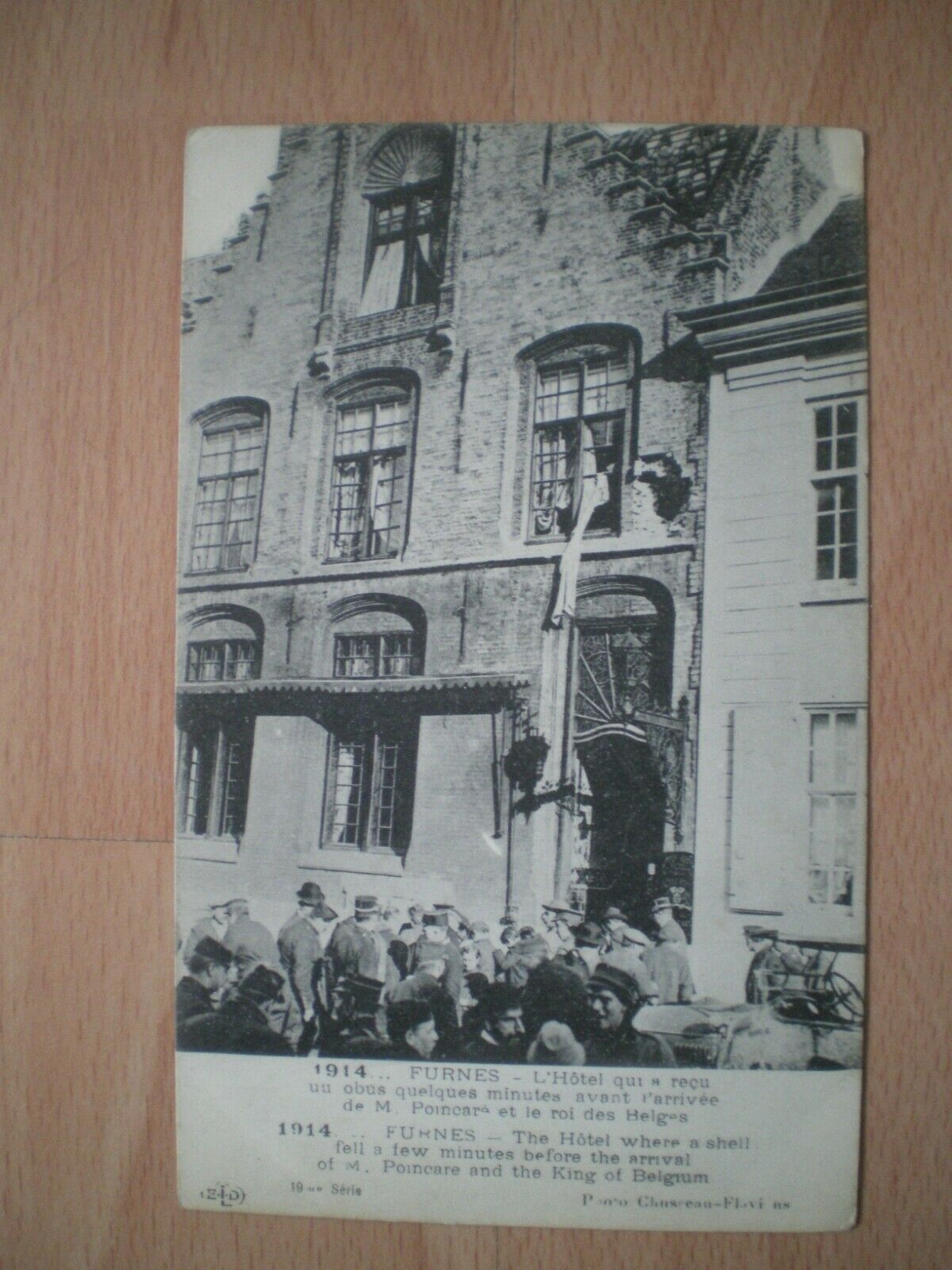 House Clearance - FRENCH POSTCARD - FURNES, HOTEL WHERE SHELL FELL BEFORE KING OF BELGIUM ARRIVED