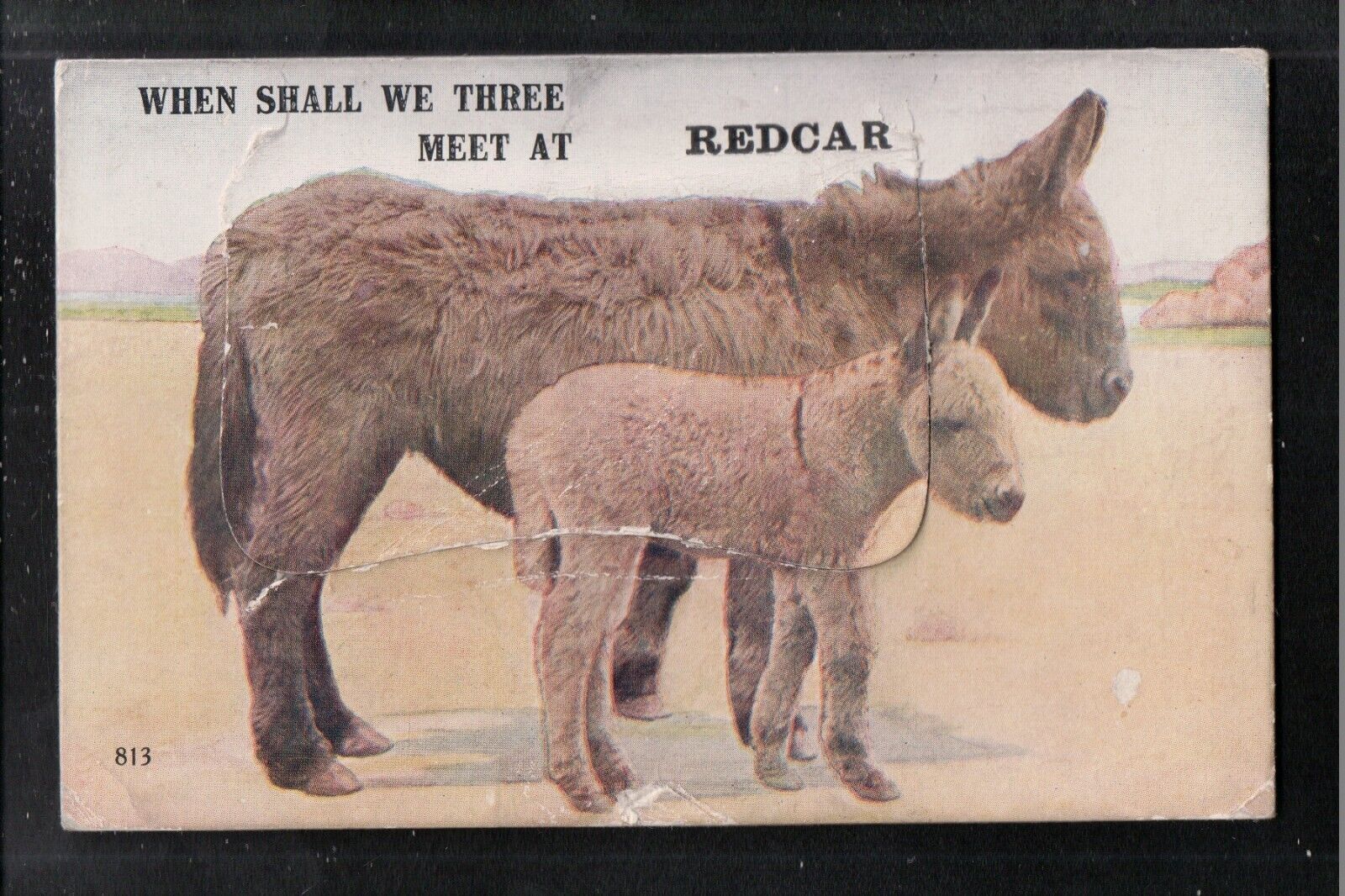 House Clearance - When Shall We Three Meet At REDCAR 1924  Mailing Novelty Service ~ Yorkshire