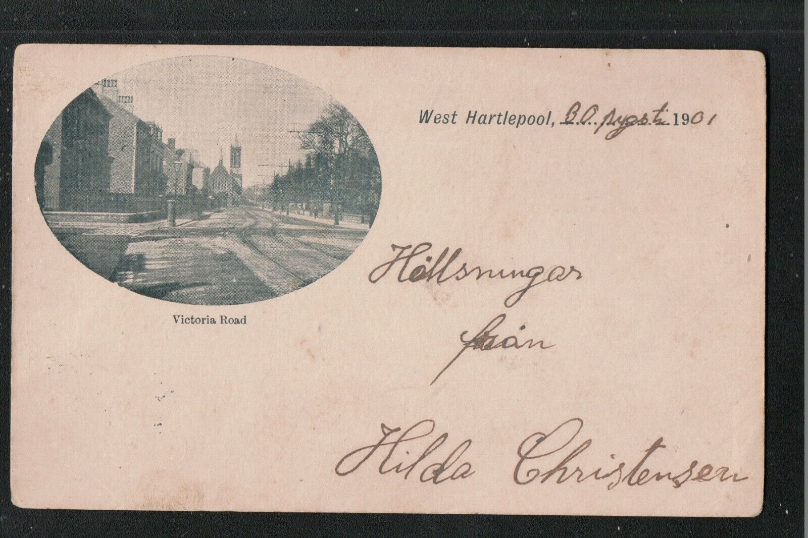 House Clearance - Victoria Road West Hartlepool 1901 Un-Divided back Service ~ Posted Abroad